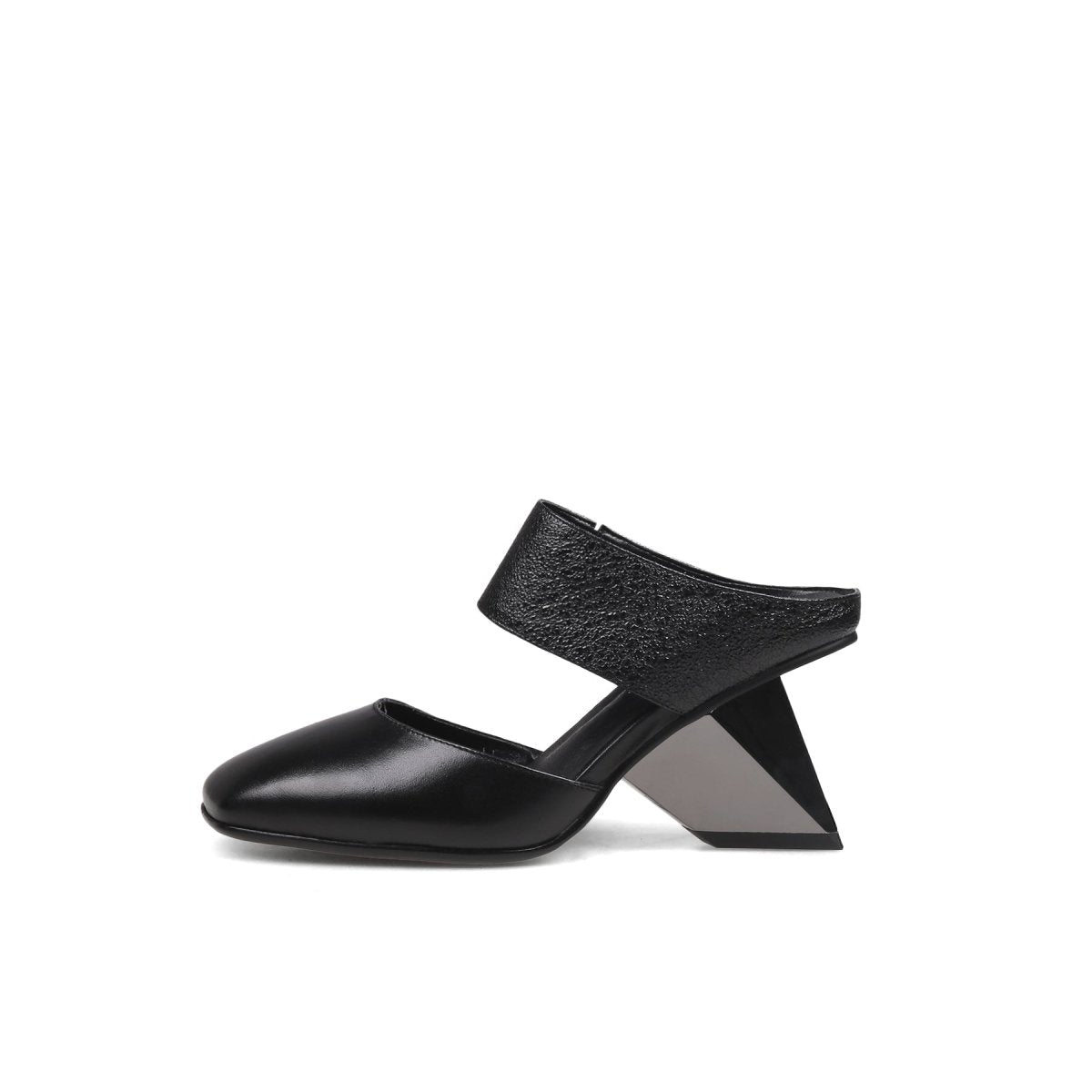 Femme Ankle Strap Gravity Block Heel Pumps