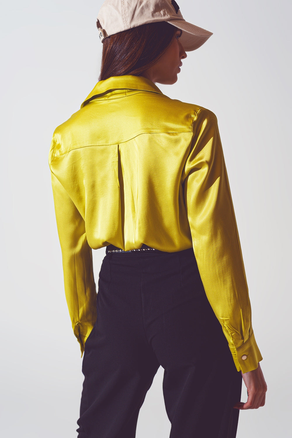 Satin Sophisticated  Blouse in Green