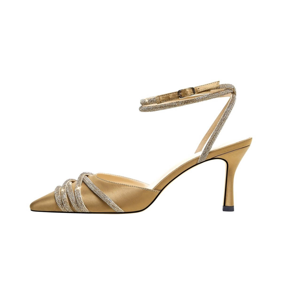 Gold Rhinestone Wrap Around Sandals