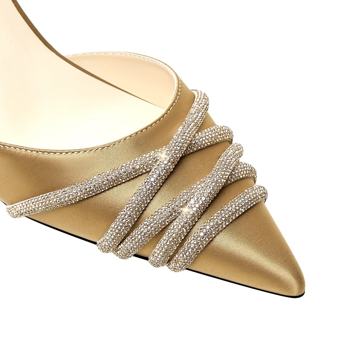 Gold Rhinestone Wrap Around Sandals