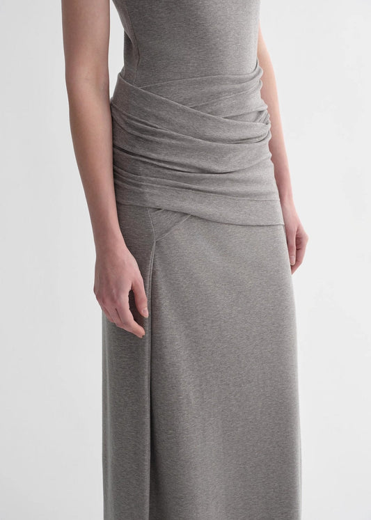 Ice silk wool blend dress with adjustable waistline, hip-flattering design, slim fit for a figure-slimming effect