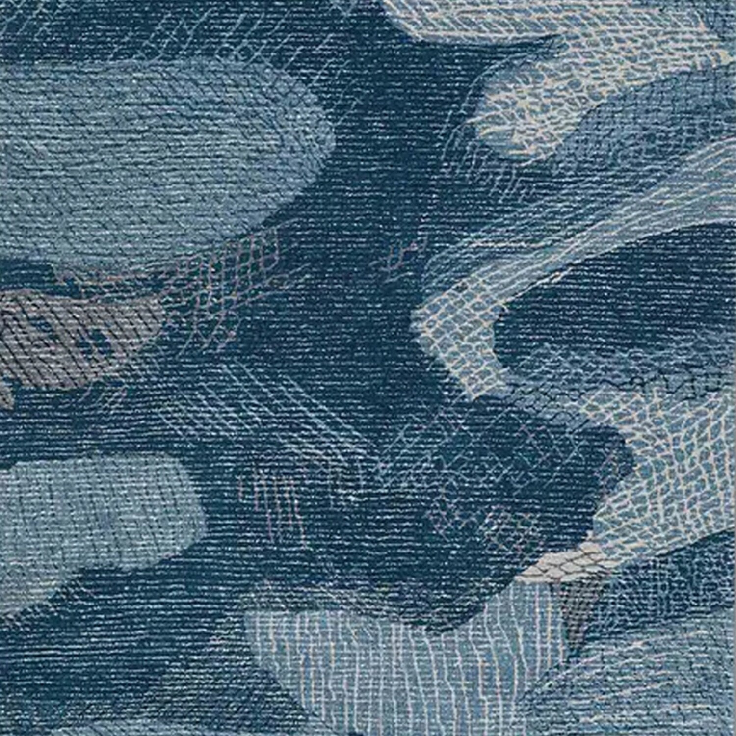 Shades of Blue | Abstract Design - Handcrafted Rug/Carpet | Pure Wool | Hand Tufted | High Pile | High Density | Yarn Dyed-2