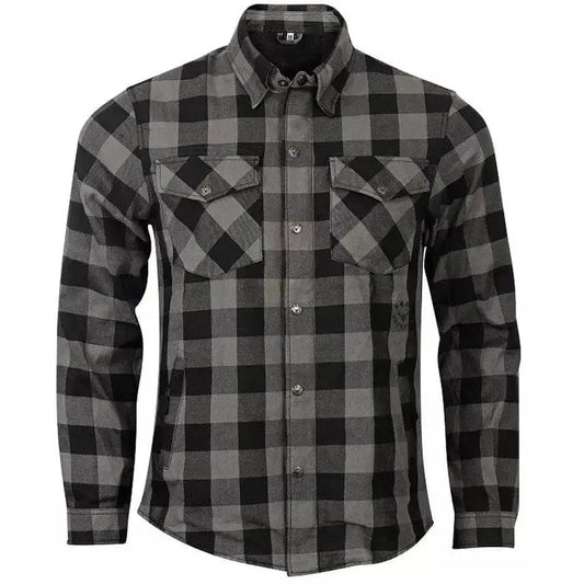 Men’s Gray Kevlar Armored Motorcycle Flannel