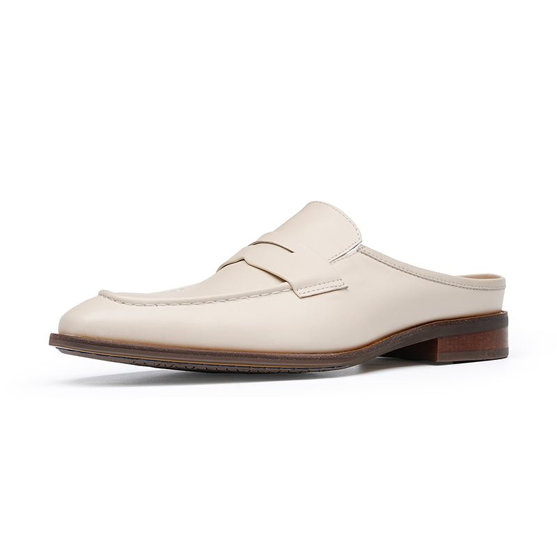 Men’s Posh Cream Leather Mules