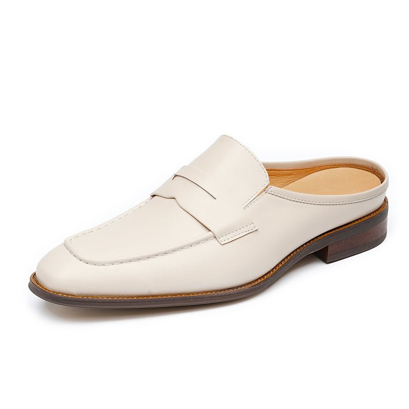 Men’s Posh Cream Leather Mules