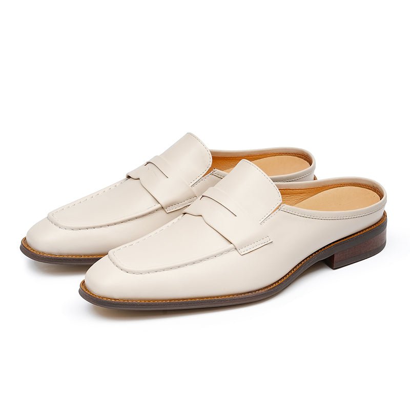 Men’s Posh Cream Leather Mules