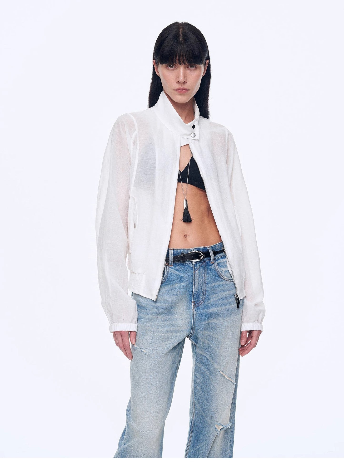 "Moonlight Whisper" lightweight outdoor half-stand collar raglan sleeve jacket
