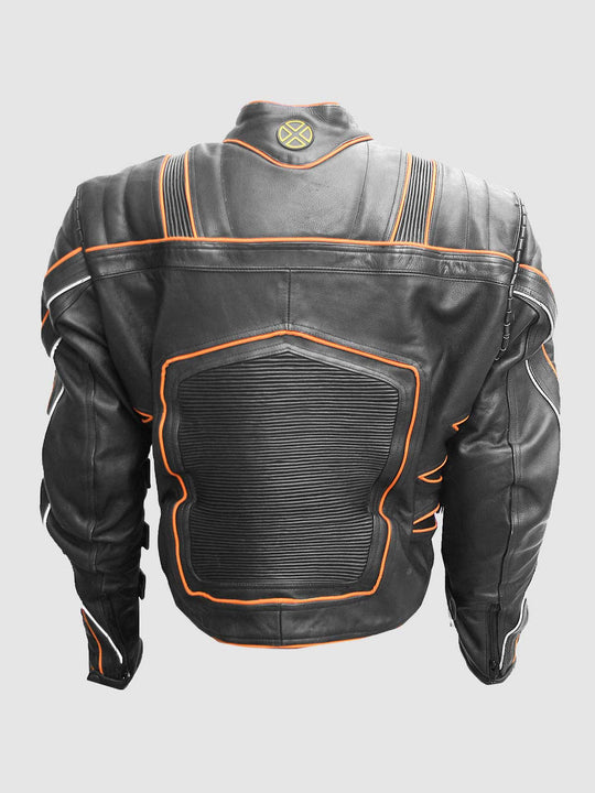 Size XS Black & Orange Leather Jacket