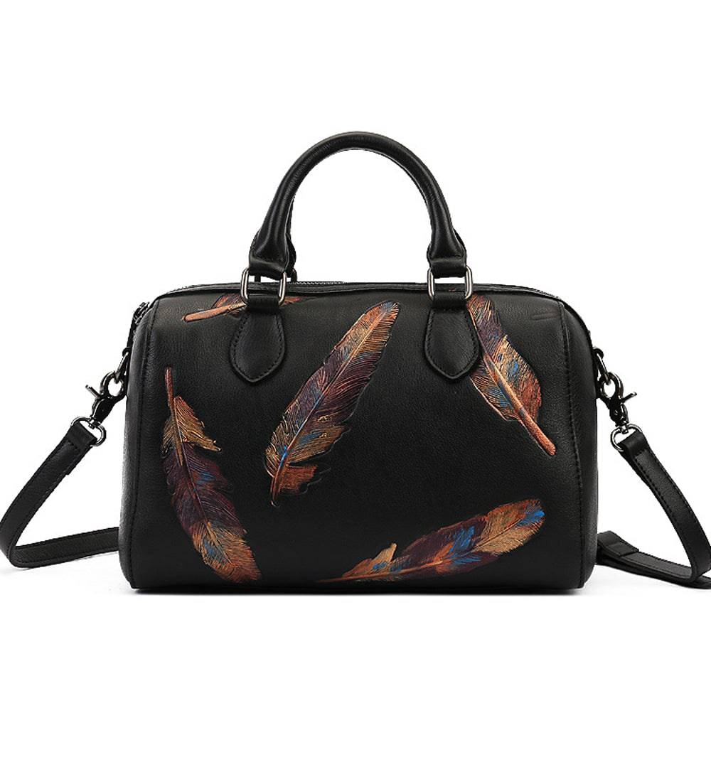 Womens Cervo Antic Leather Brown Bauletto Dream Shopping Tote Bag